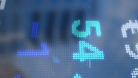 Animation of financial data processing over cityscape. Global finance, business, connections, computing and data processing concept digitally generated video. - Powered by Shutterstock - Get 15% off with code: PIKWIZARD15