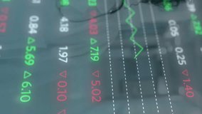 Stock market data animation over smiling healthcare professional in hospital corridor. finance, technology, business, medical, smile, growth - Powered by Shutterstock - Get 15% off with code: PIKWIZARD15