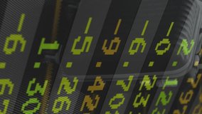 Stock market data animation over people using escalator in modern building. Business, finance, technology, corporate - Powered by Shutterstock - Get 15% off with code: PIKWIZARD15