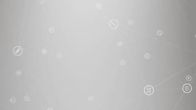 Animation of network of connections with digital icons. global technology, digital interface, connection and networking concept digitally generated video. - Powered by Shutterstock - Get 15% off with code: PIKWIZARD15