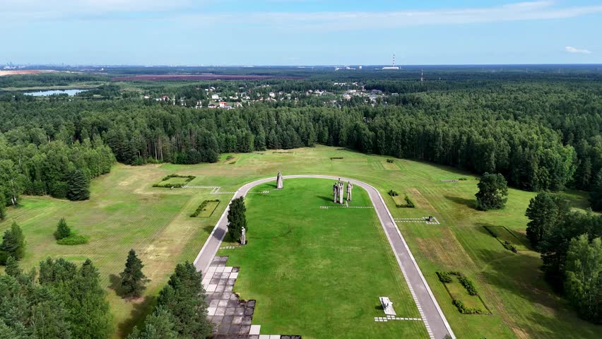 Salaspils Memorial aerial footage, Latvia