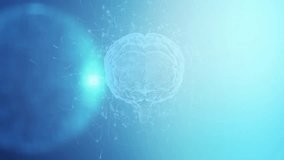 Bright blue left light pulse starting brain appearing rotating spheres sparking building neural net. Futuristic, innovation, technology, neuroscience, digitalart, glow, network - Powered by Shutterstock - Get 15% off with code: PIKWIZARD15