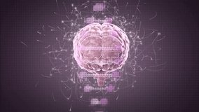 Brain model appearing triggers DNA helix forming, rotating as lines flickering showing connections. Neuroscience, technology, innovation, futurism, visualization, digital, abstraction - Powered by Shutterstock - Get 15% off with code: PIKWIZARD15