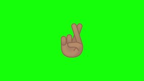 An animated 3D victory hand emoji with dark skin tone, showing the peace sign, cartoon-style with smooth textures, subtle wave animation, centered on a solid bright green chroma key background. - Powered by Shutterstock - Get 15% off with code: PIKWIZARD15