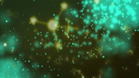 Teal and yellow shapes drifting in from right side while forming hexagon outlines for data view. Abstract, digital, luminous, cosmic, futuristic, particles, visualization - Powered by Shutterstock - Get 15% off with code: PIKWIZARD15