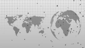 On start dotted globe rotating revealing data nodes, charts drawing illustrating global patterns. Geospatial, visualization, analytics, digital, futuristic, abstract, technology - Powered by Shutterstock - Get 15% off with code: PIKWIZARD15