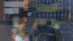 Animation of graphs and financial data over caucasian male warehouse worker. finance, economy, business and parcel concept digitally generated video. - Powered by Shutterstock - Get 15% off with code: PIKWIZARD15