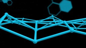 Animation of 3d structures, molecule structures, radars and computer language over black background. Digitally generated, hologram, illustration, anatomy, medical, coding and technology concept. - Powered by Shutterstock - Get 15% off with code: PIKWIZARD15