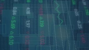 Animation of stock market over financial data processing. global business, technology and data processing concept digitally generated video. - Powered by Shutterstock - Get 15% off with code: PIKWIZARD15