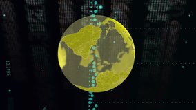 Animation of globe over financial data processing. global business, data processing and connections concept digitally generated video. - Powered by Shutterstock - Get 15% off with code: PIKWIZARD15