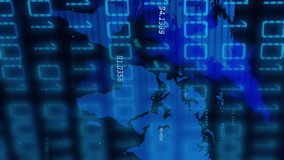 Animation of binary code over world map on black background. business, finance, technology and digital interface concept digitally generated video. - Powered by Shutterstock - Get 15% off with code: PIKWIZARD15