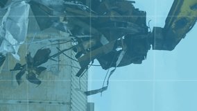 Animation of financial data and graphs over machines on junkyard. economy, finance, recycling and waste utilization concept digitally generated video. - Powered by Shutterstock - Get 15% off with code: PIKWIZARD15