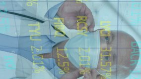 Animation of data processing over caucasian male doctor. Global medicine, technology, data processing and digital interface concept digitally generated video. - Powered by Shutterstock - Get 15% off with code: PIKWIZARD15