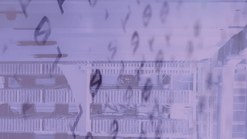 Animation of data processing over server room. Global business, finances, data processing and digital interface concept digitally generated video. - Powered by Shutterstock - Get 15% off with code: PIKWIZARD15