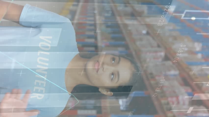 Statistical data processing against male and female volunteers high fiving each other at warehouse. logistics and transportation business concept - Powered by Shutterstock - Get 15% off with code: PIKWIZARD15