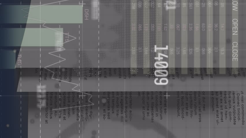 Animation of financial data processing over landscape. Global business success digital interface and data processing concept digitally generated video. - Powered by Shutterstock - Get 15% off with code: PIKWIZARD15