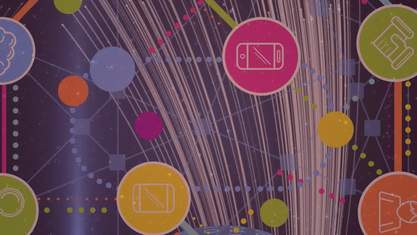 Animation of social media reaction and tech icons over globe. Global network, communication and technology concept digitally generated video. - Powered by Shutterstock - Get 15% off with code: PIKWIZARD15