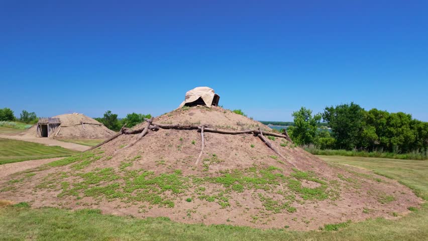 The Slant Indian Village, a reconstructed Mandan earthlodge site within Fort Abraham Lincoln State Park