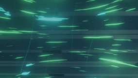 Animation of glowing green light trails spinning over empty computer server room. Global networking and business storage technology concept - Powered by Shutterstock - Get 15% off with code: PIKWIZARD15