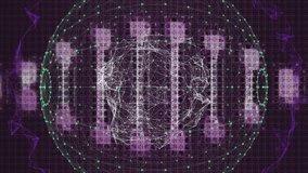 Animation of rotating brain over colourful financial data processing. Medical research and science technology concept. - Powered by Shutterstock - Get 15% off with code: PIKWIZARD15