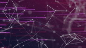 Digital icons and network of connections against pink light trails on black background. Global networking technology concept - Powered by Shutterstock - Get 15% off with code: PIKWIZARD15