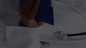 Animation of financial data and graphs over happy caucasian senior male doctor. Health, medicine, finance and economy concept digitally generated video. - Powered by Shutterstock - Get 15% off with code: PIKWIZARD15