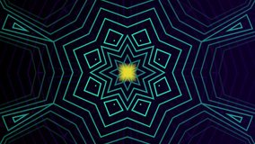 Animation of cyber monday sale text over blue kaleidoscopic pattern on black background. Sale, retail, retro, business, digital interface, online shopping and communication, digitally generated video. - Powered by Shutterstock - Get 15% off with code: PIKWIZARD15