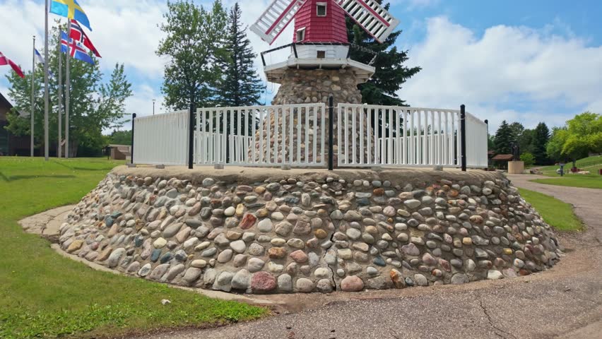 Minot Scandinavian Heritage Park View on summer sunset