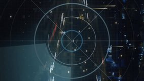 Animation of scope scanning over night city. Global business and digital interface concept digitally generated video. - Powered by Shutterstock - Get 15% off with code: PIKWIZARD15