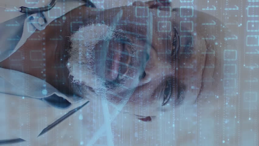 Animation of data processing and dna strands over african american male doctor working in hospital. Global medicine, healthcare, computing and digital interface concept digitally generated video. - Powered by Shutterstock - Get 15% off with code: PIKWIZARD15