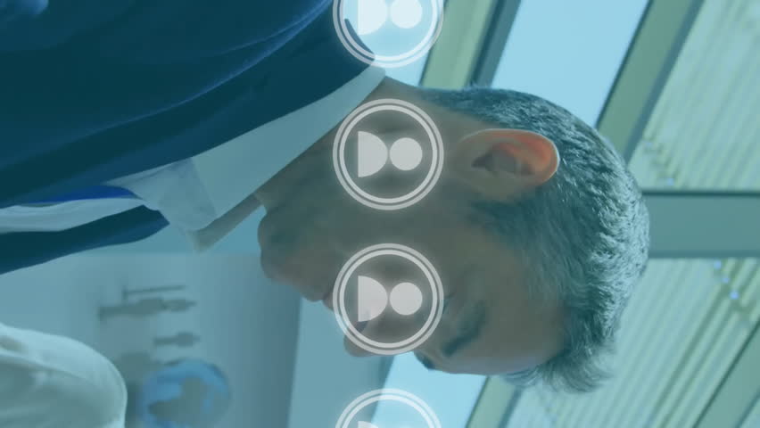 Animation of people icons over diverse business people in office. Global finance, business, networking, connections, computing and data processing concept digitally generated video. - Powered by Shutterstock - Get 15% off with code: PIKWIZARD15