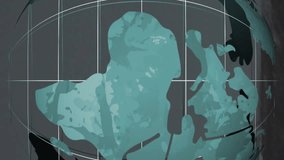 Rotating globe animation over coastal landscape during sunset. nature, horizon, ocean, sky, water - Powered by Shutterstock - Get 15% off with code: PIKWIZARD15