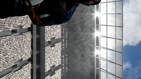 Animation of rugby player holding ball over sports stadium. sports event and competition concept digitally generated video. - Powered by Shutterstock - Get 15% off with code: PIKWIZARD15