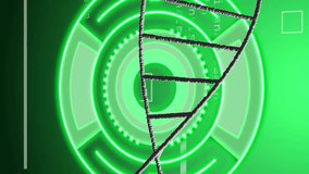 Animation of dna strand over scope scanning and data processing. Science, technology and digital interface concept digitally generated video. - Powered by Shutterstock - Get 15% off with code: PIKWIZARD15