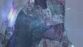 Animation of data processing over rubbish dump. global business and digital interface concept digitally generated video. - Powered by Shutterstock - Get 15% off with code: PIKWIZARD15