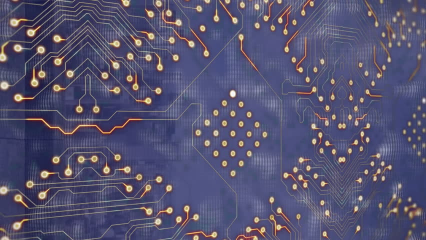 Animation of shapes and computer circuit board over cityscape. Global social media, technology and digital interface concept digitally generated video. - Powered by Shutterstock - Get 15% off with code: PIKWIZARD15
