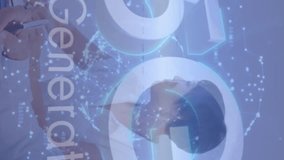 Animation of 5g, 5th generation text, globe over multiracial coworkers discussing in meeting. Digital composite, multiple exposure, teamwork, business, globalization, telecommunications, technology. - Powered by Shutterstock - Get 15% off with code: PIKWIZARD15