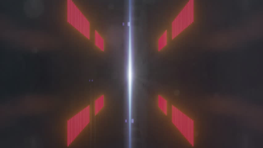 Animation of neon triangles over blue and red lights on black background. Global communication network, digital interface and data processing concept digitally generated video. - Powered by Shutterstock - Get 15% off with code: PIKWIZARD15