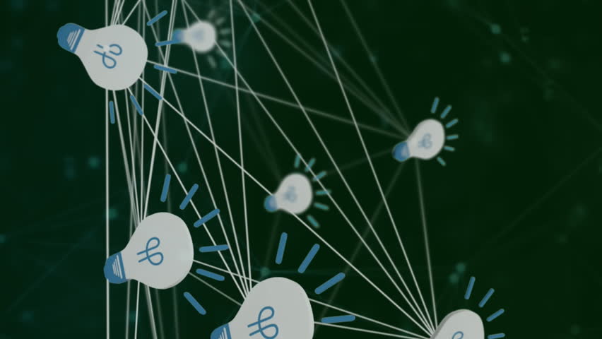 1) asymmetrical lines moving in the screen: this could represent the mathematical equations or the lines of code moving across the screen in a digital animation - Powered by Shutterstock - Get 15% off with code: PIKWIZARD15