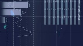 Animation of statistical data processing and digital wave against blue background. Computer interface and business data technology concept - Powered by Shutterstock - Get 15% off with code: PIKWIZARD15