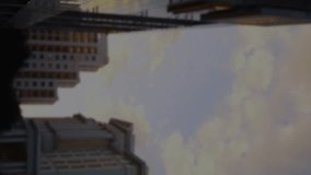 Animation of neon round scanner and statistical data processing against tall buildings. Computer interface and business data technology concept - Powered by Shutterstock - Get 15% off with code: PIKWIZARD15