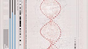 Animation of data processing and shapes over dna strand. Technology, science and digital interface concept digitally generated video. - Powered by Shutterstock - Get 15% off with code: PIKWIZARD15