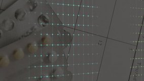 Animation of cardiograph over pills and calendar. Global medicine, healthcare, science and digital interface concept digitally generated video. - Powered by Shutterstock - Get 15% off with code: PIKWIZARD15