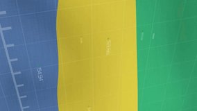 Animation of green graph processing data over flag of gabon. National economy, travel, data, finance, digital interface, business and communication, digitally generated video. - Powered by Shutterstock - Get 15% off with code: PIKWIZARD15