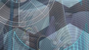 Animation of financial data processing over business people walking. Global sports competition data processing and technology concept digitally generated video. - Powered by Shutterstock - Get 15% off with code: PIKWIZARD15