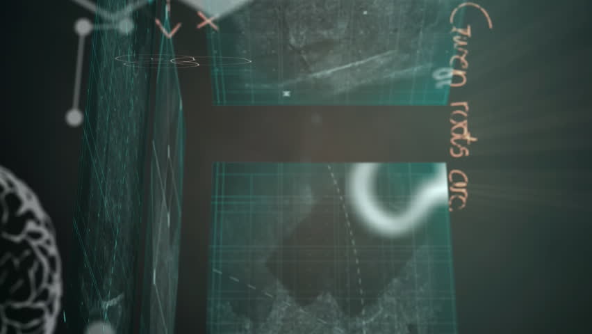 Animation of mathematical equations over digital brain and data processing on black background. Education, learning and digital interface concept digitally generated video. - Powered by Shutterstock - Get 15% off with code: PIKWIZARD15