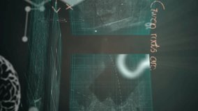 Animation of mathematical equations over digital brain and data processing on black background. Education, learning and digital interface concept digitally generated video. - Powered by Shutterstock - Get 15% off with code: PIKWIZARD15