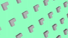 Animation of 3d shapes in seamless pattern over snowflakes falling against green background. Christmas festivity and celebration concept - Powered by Shutterstock - Get 15% off with code: PIKWIZARD15