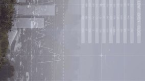 Animation of statistical data processing against aerial view of cityscape. Business data and analytics technology concept - Powered by Shutterstock - Get 15% off with code: PIKWIZARD15