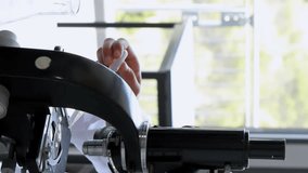 Animation of mathematical formulae over female using microscope. education, science, creativity, communication and social media concept digitally generated video. - Powered by Shutterstock - Get 15% off with code: PIKWIZARD15